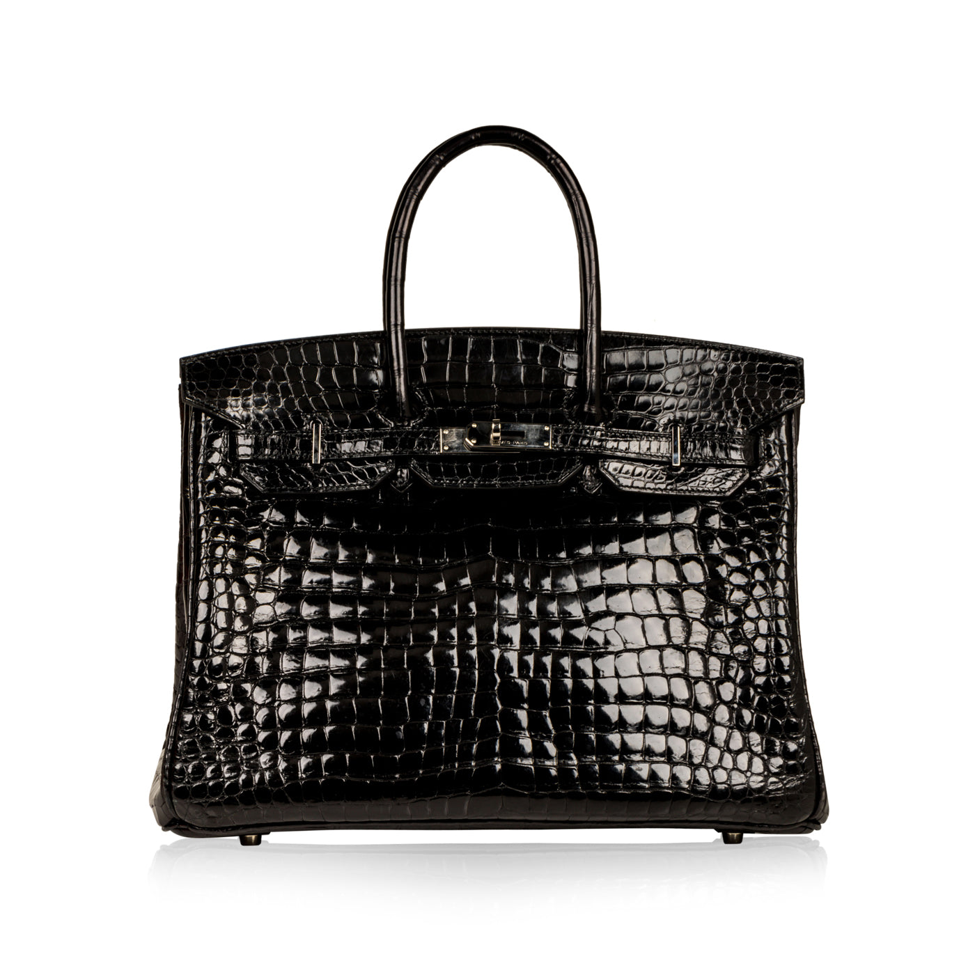 Birkin 35cm - Noir Crocodile Shiny Porosus