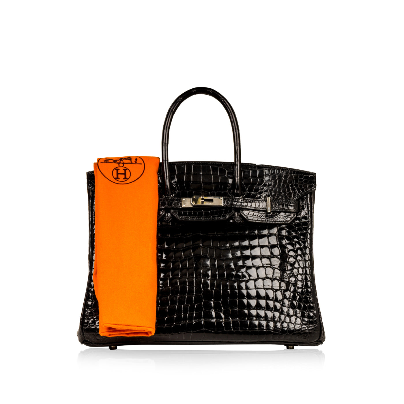 Birkin 35cm - Noir Crocodile Shiny Porosus