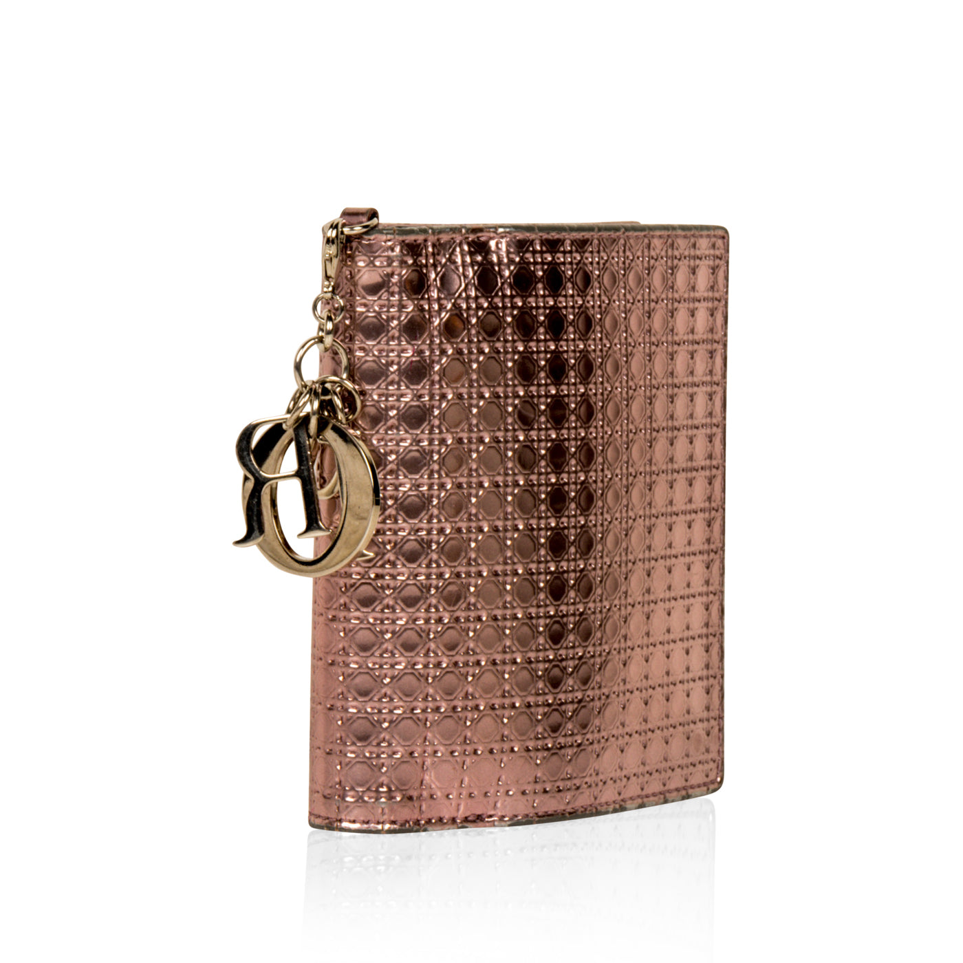 Cannage Metallic Wallet Pink