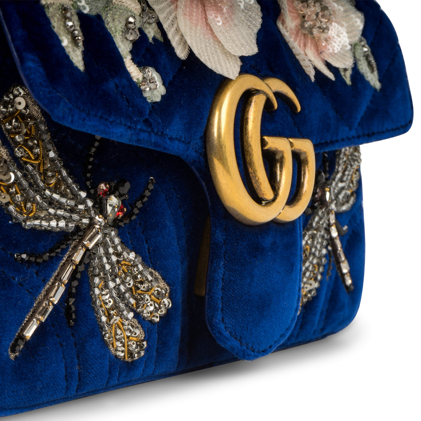 GG Marmont Velvet Sequin Mini Handbag