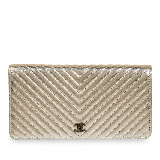 Classic Long Flap Wallet - Chevron