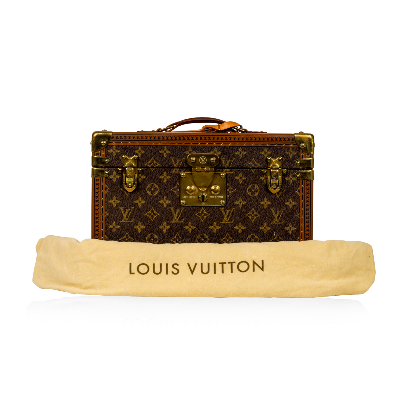 Louis Vuitton Monogram Hand Painted Vanity Trunk Bag Brown