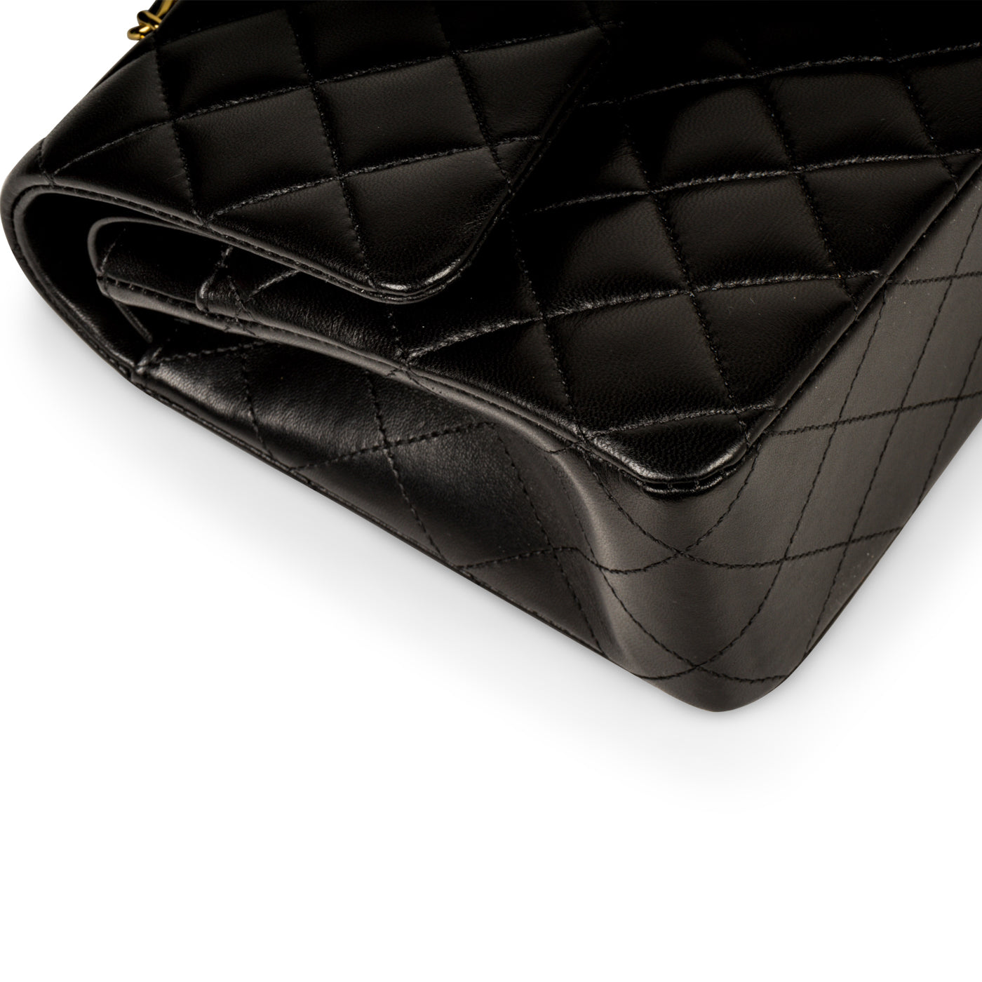 Chanel Classic Double Flap Quilted Caviar Gold-tone Medium Black
