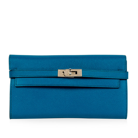 Kelly Classic Wallet - Bleu Izmir Epsom