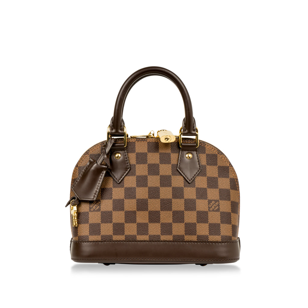 Authentic Louis Vuitton Damier Ebene Canvas Alma PM Handbag