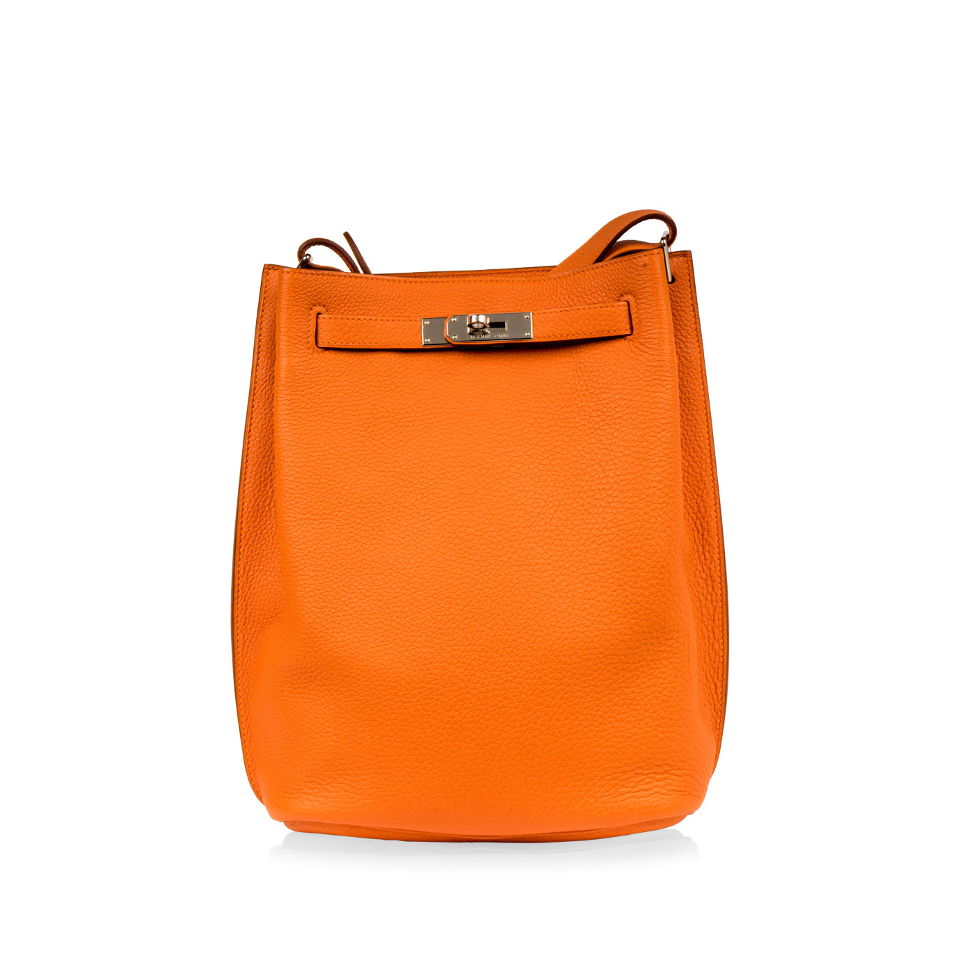 HERMES Togo So Kelly Leather Bag in Orange