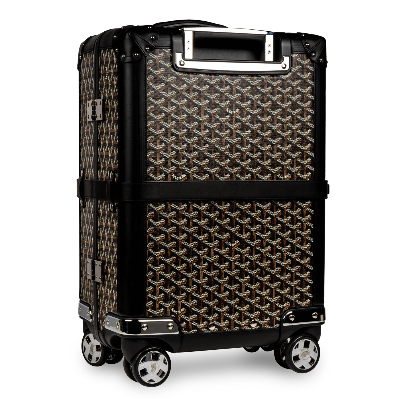 Goyard Bourget PM Travel Trolley Carry Bag Trunk Case Box Navy Auth New  proof