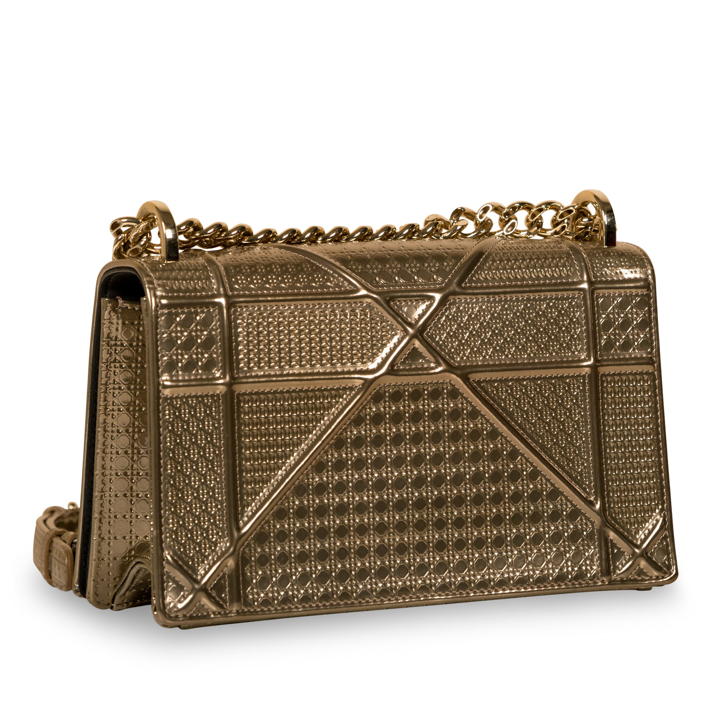 Dior - Small Diorama - Pre Loved - Gold Cannage Metallic – Bagista