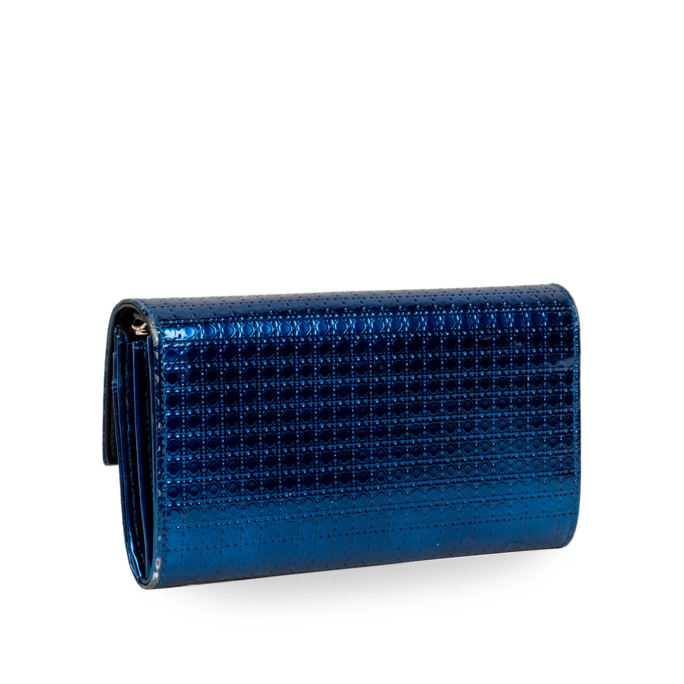 Cannage Metallic Wallet Blue
