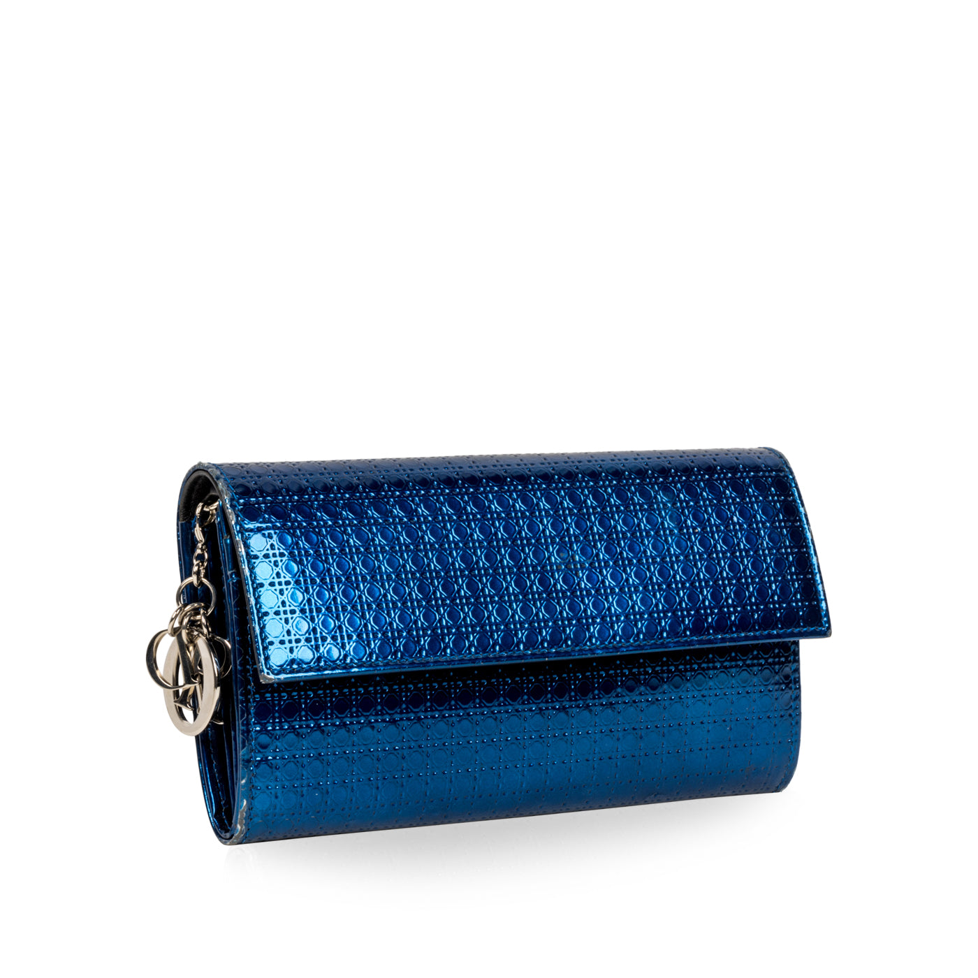 Cannage Metallic Wallet Blue