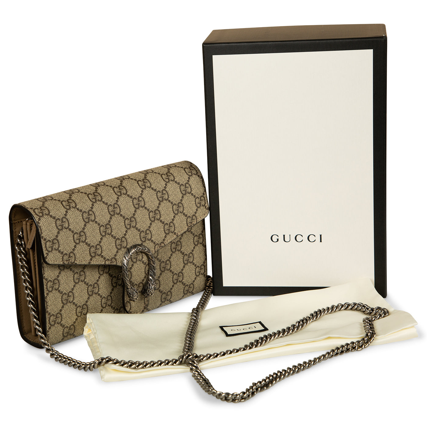 Gucci Beige GG Dionysus Wallet Chain Bag for Women