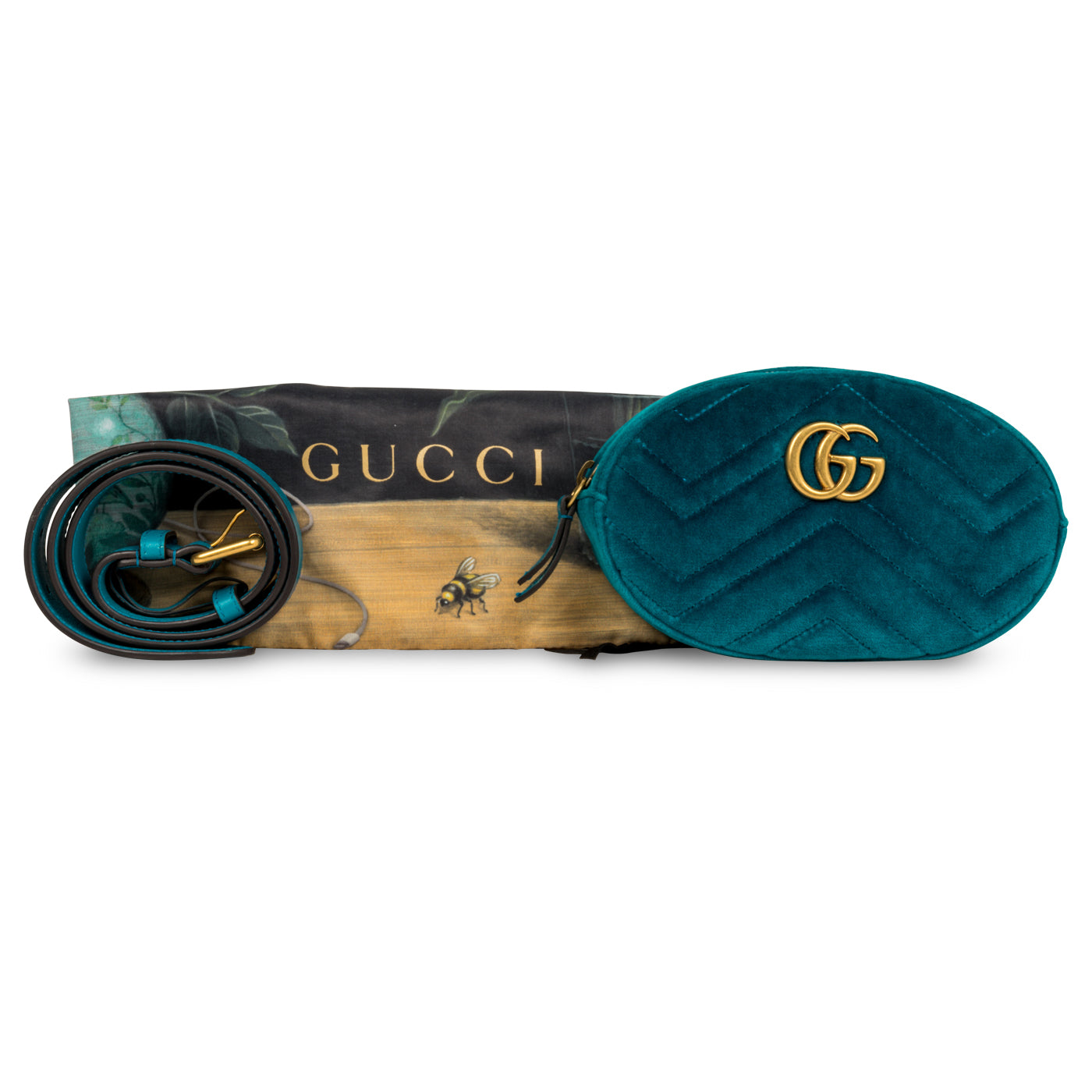 Gucci blue velvet belt bag sale