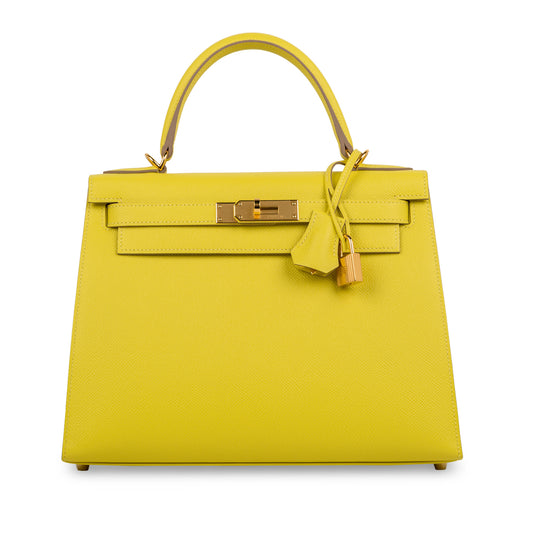 Kelly 28 - Lime Epsom Sellier - GHW