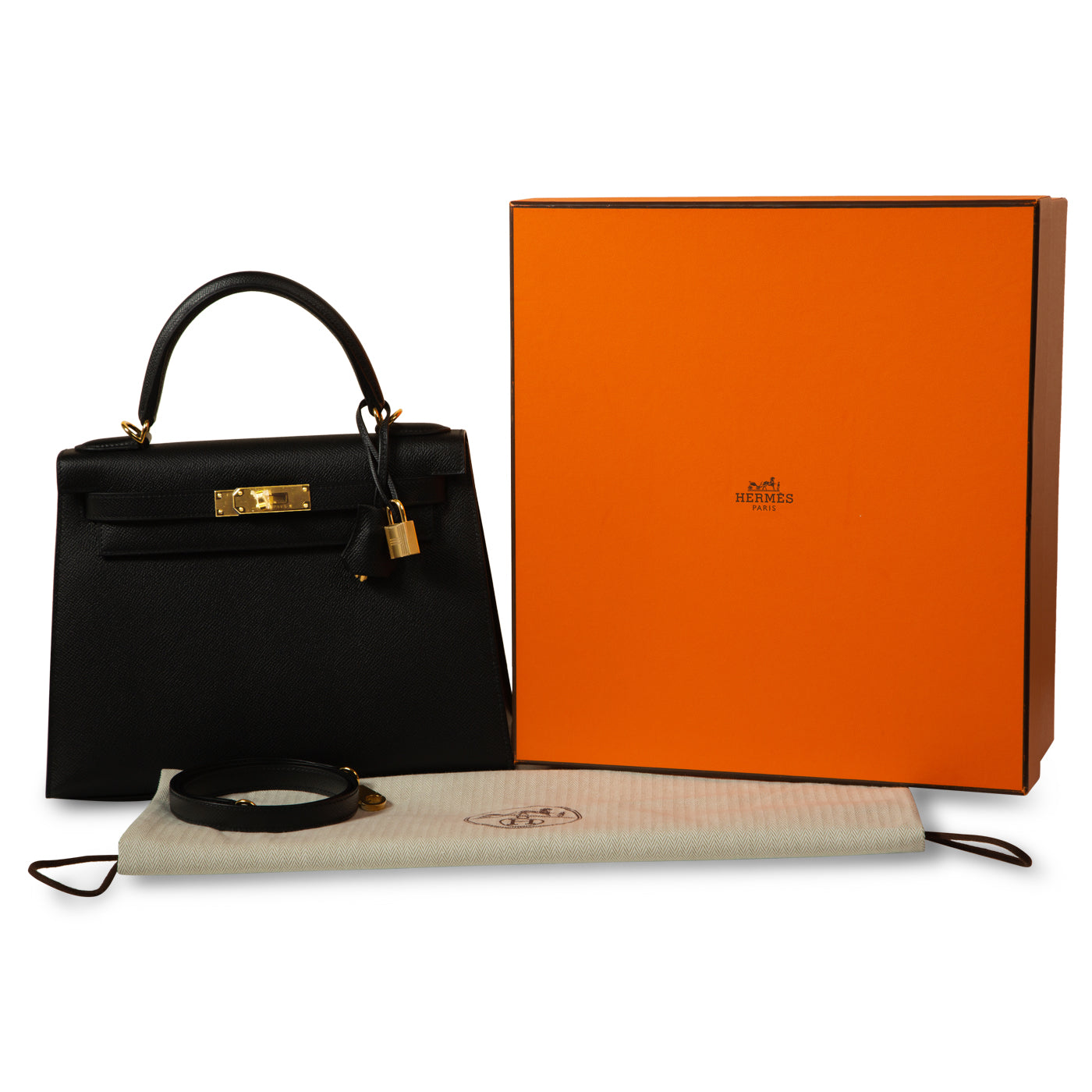 Kelly 28 - Black Epsom - GHW