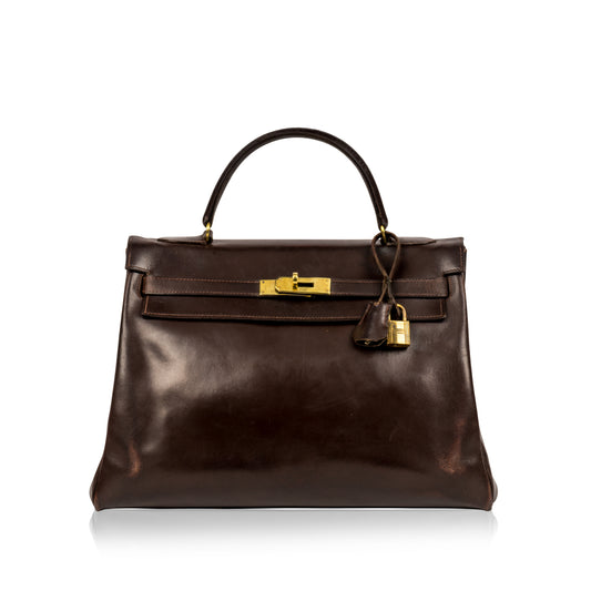 Kelly 32cm - Vintage - Brown Box Leather