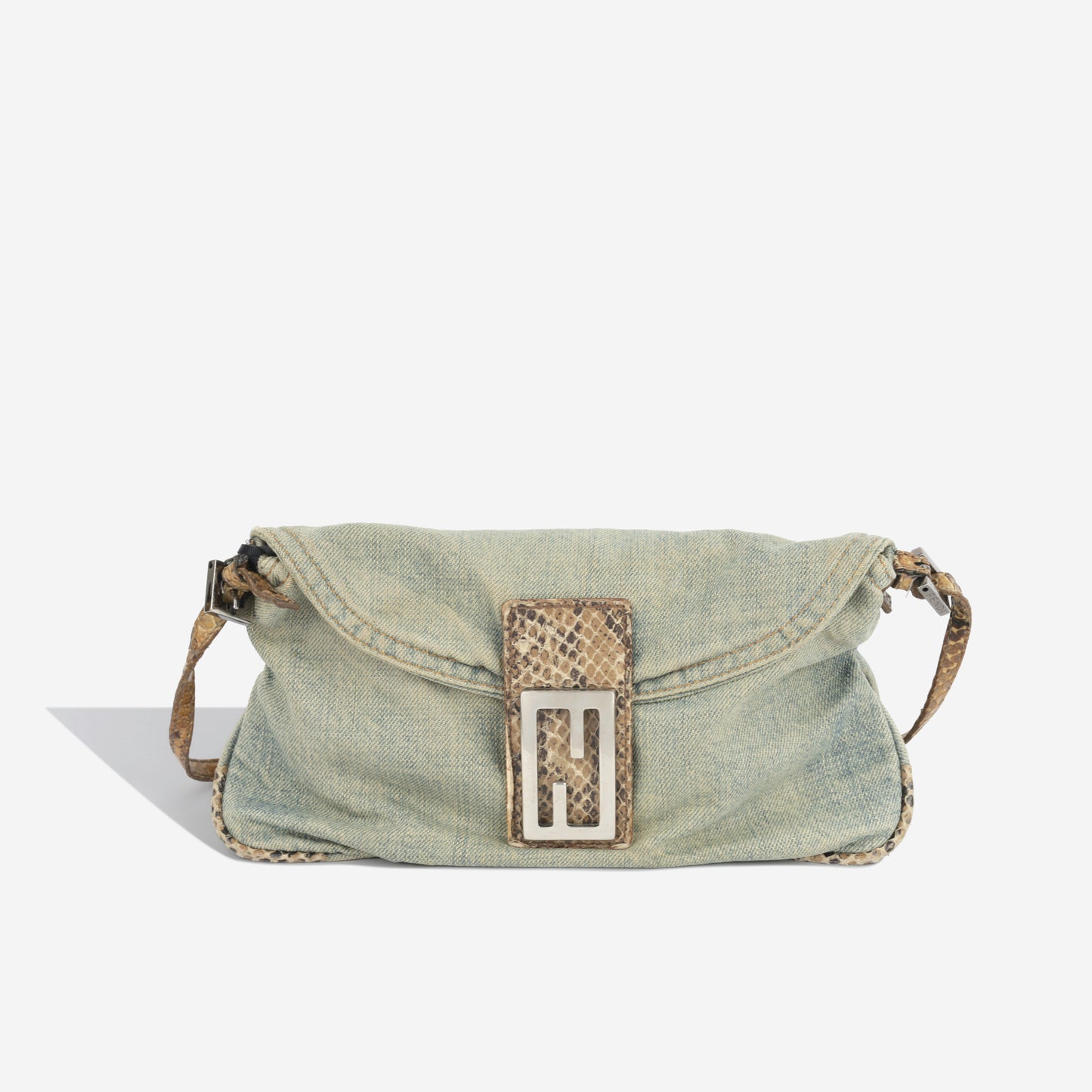 Baguette Bag - Denim and Python