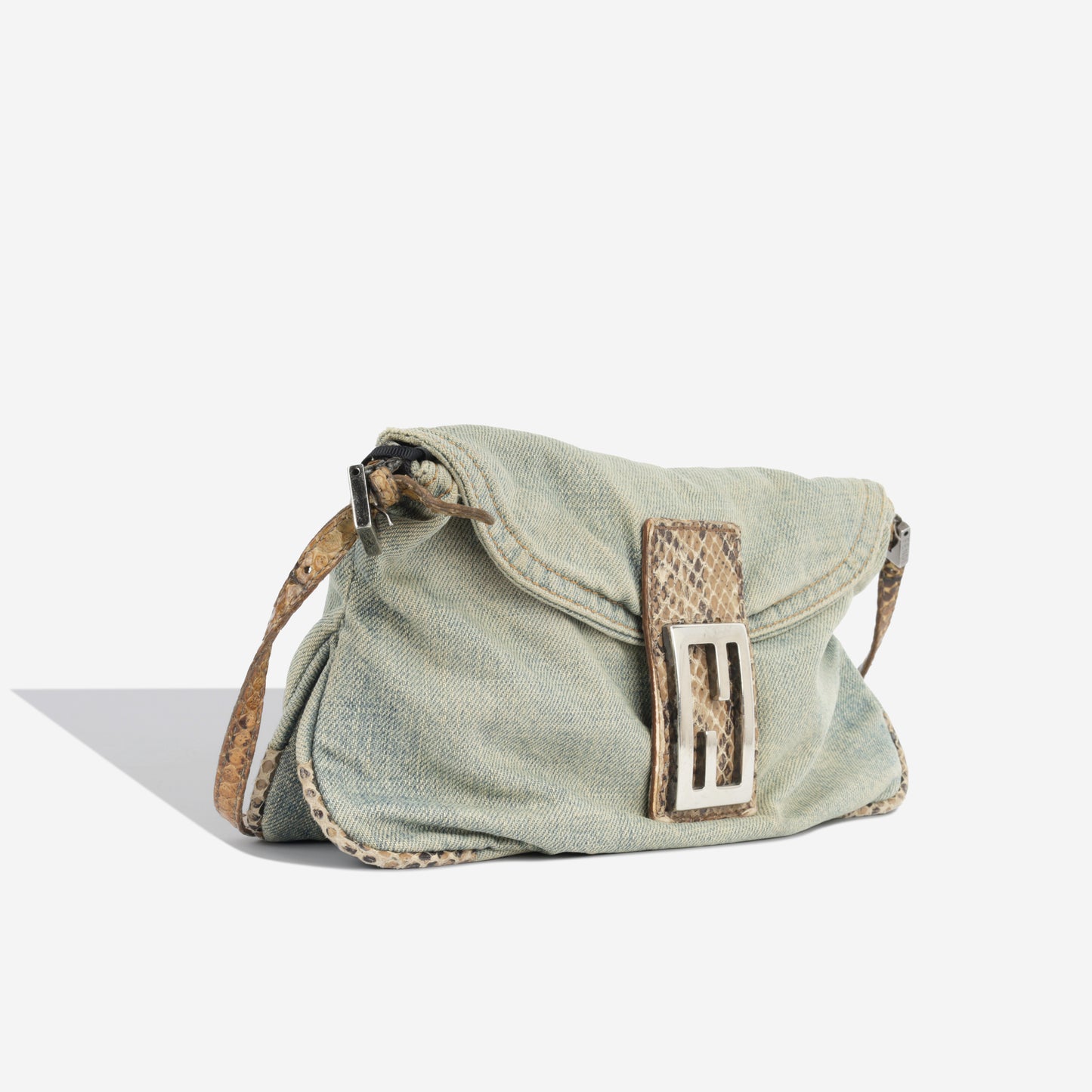 Baguette Bag - Denim and Python