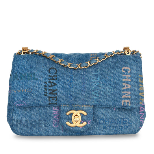 Small Flap Bag - Denim Logo