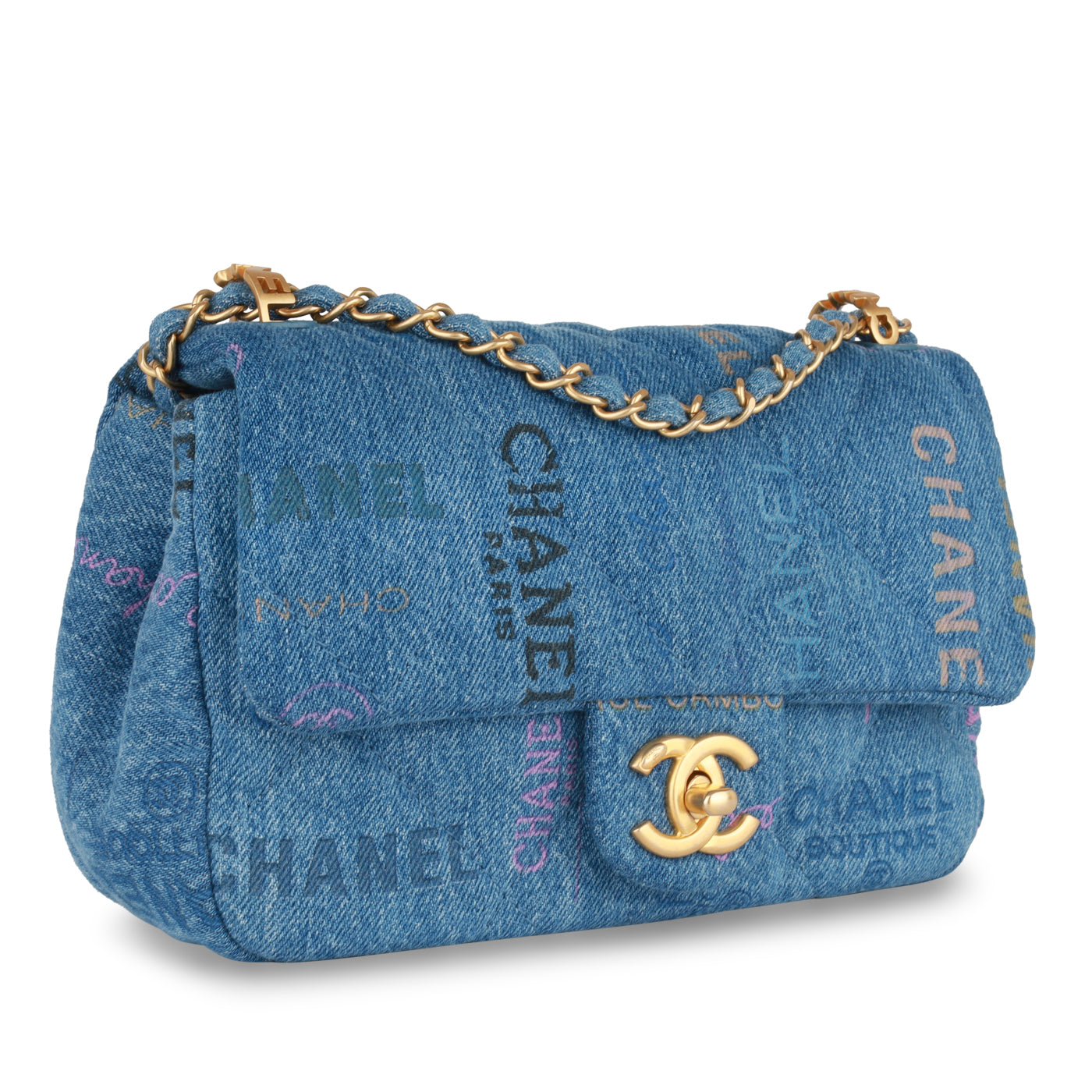 Small Flap Bag - Denim Logo