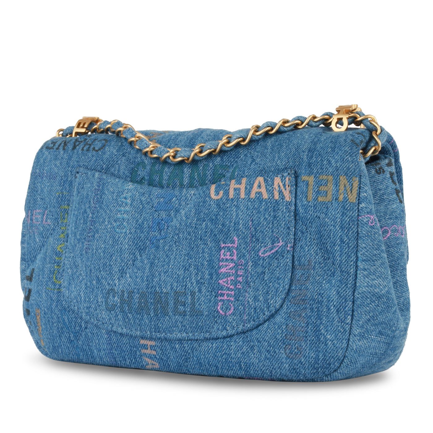 Small Flap Bag - Denim Logo