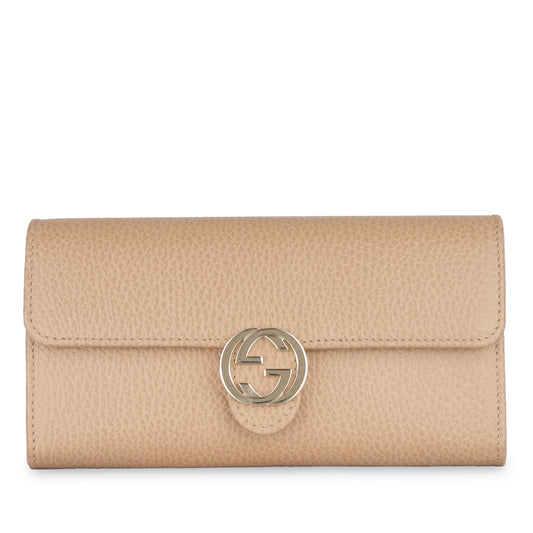 Interlocking GG Long Wallet - Beige