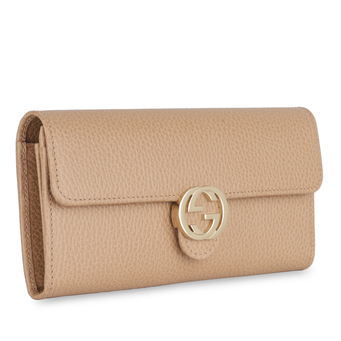 Interlocking GG Long Wallet - Beige