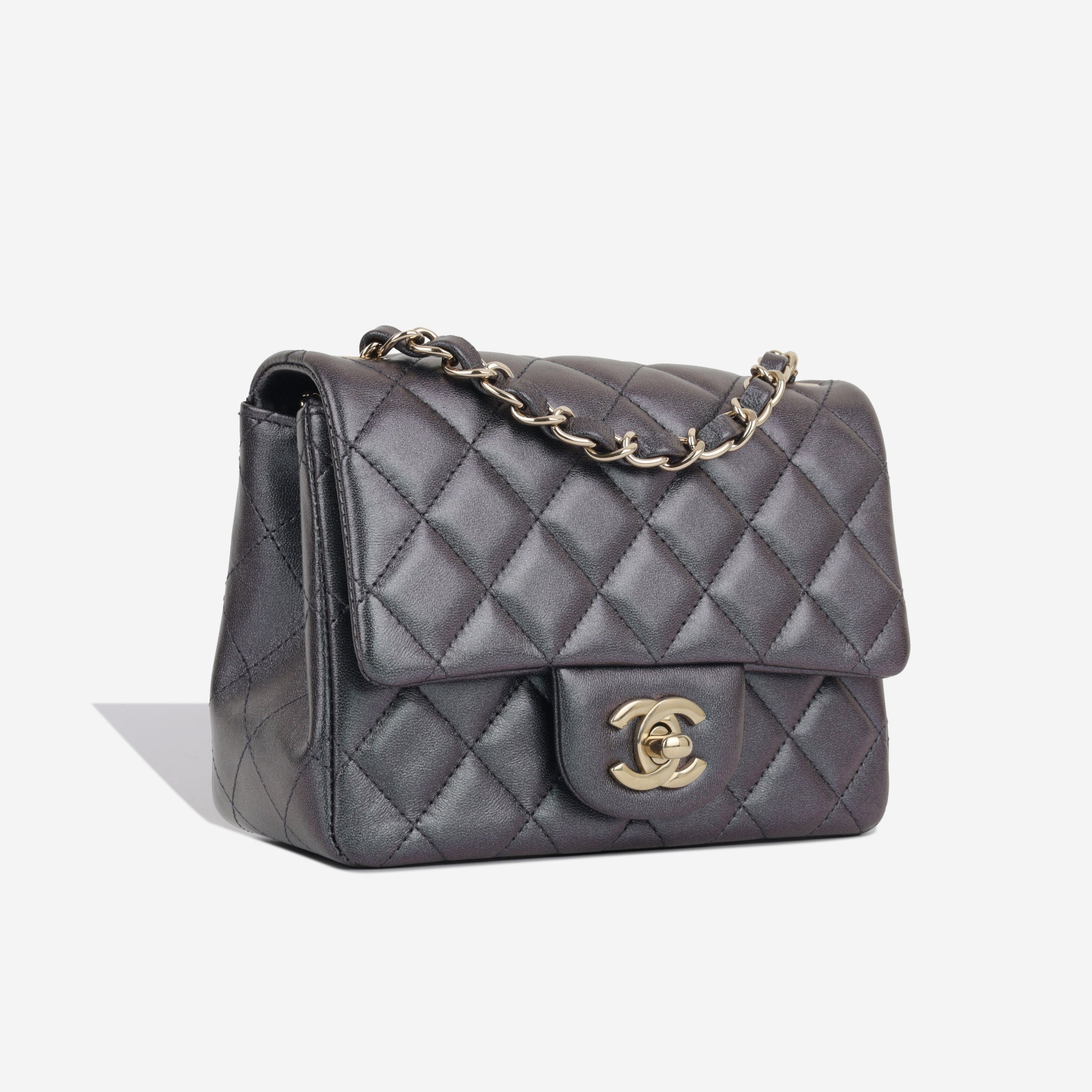 Chanel Jumbo Chevron Classic Flap Green Caviar Leather CC Shoulder Bag