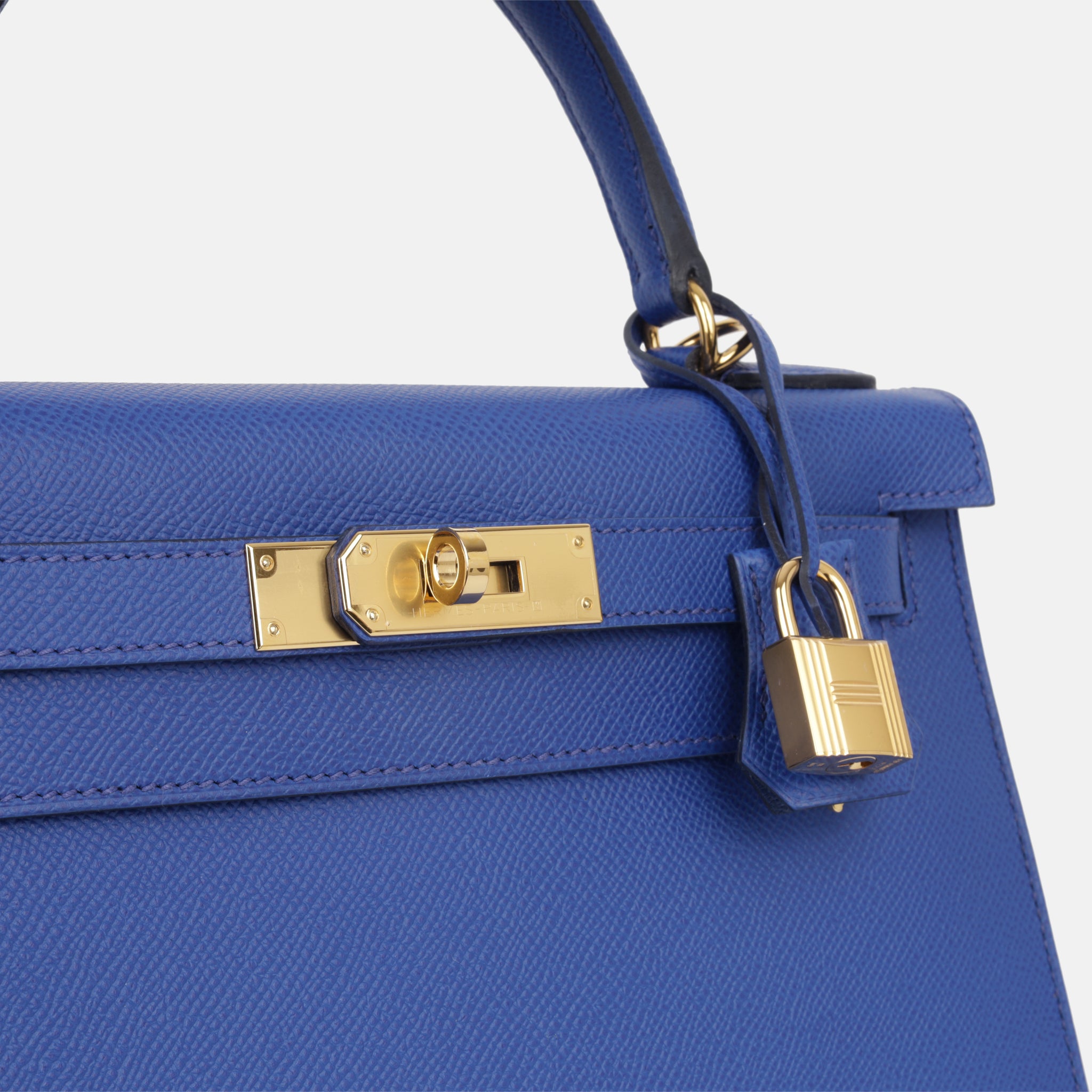 Hermes Kelly 28cm Blue Brighton Epsom GHW