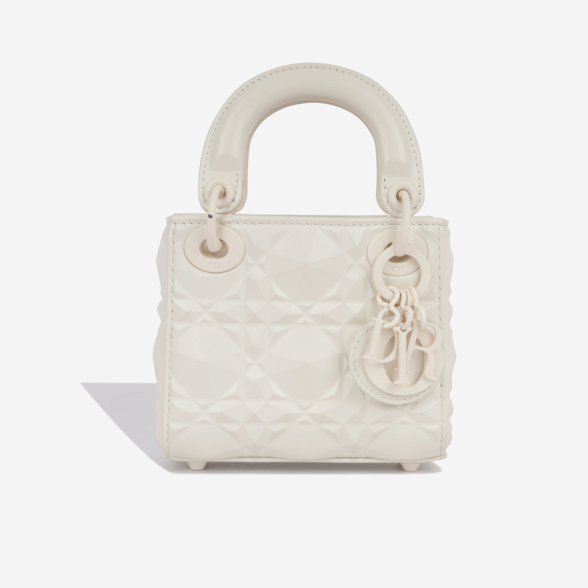 Dior Micro Lady Dior Diamond White Calfskin WHW Pre Loved