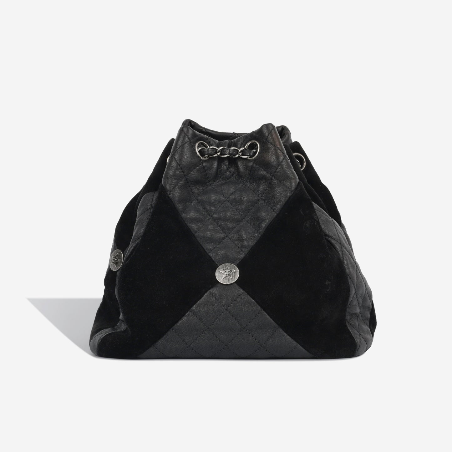 Goatskin and Suede Bucket Bag