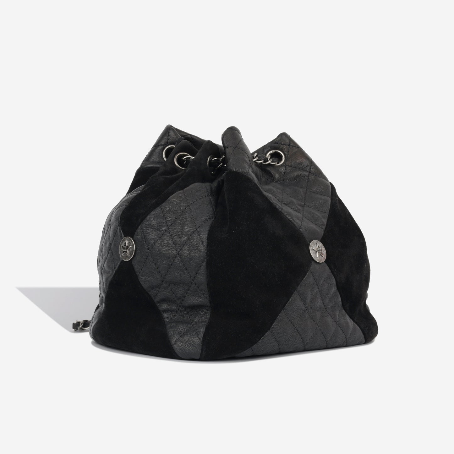 Goatskin and Suede Bucket Bag