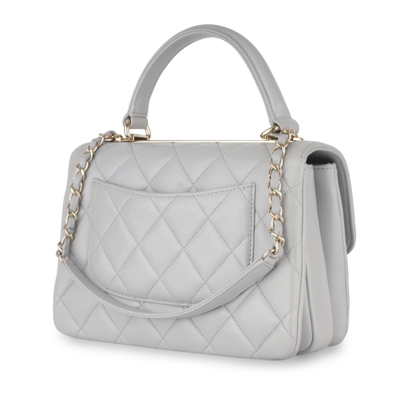 Trendy cc flap leather handbag Chanel Grey in Leather - 20710249