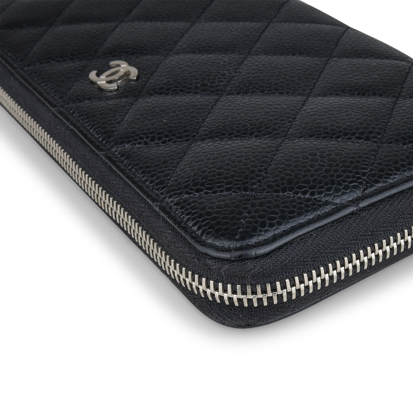 Chanel - Classic Long Zipped Wallet - Black Caviar SHW - Mint