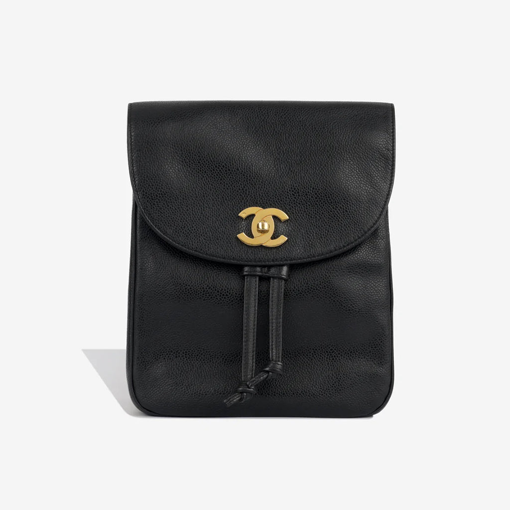Chanel - Vintage CC Backpack - Black Caviar GHW - Pre Loved