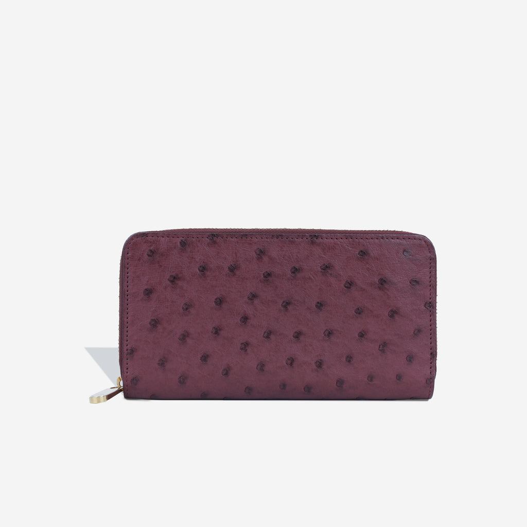 Louis Vuitton Zippy Wallet Ostrich Leather Burgundy - Sale