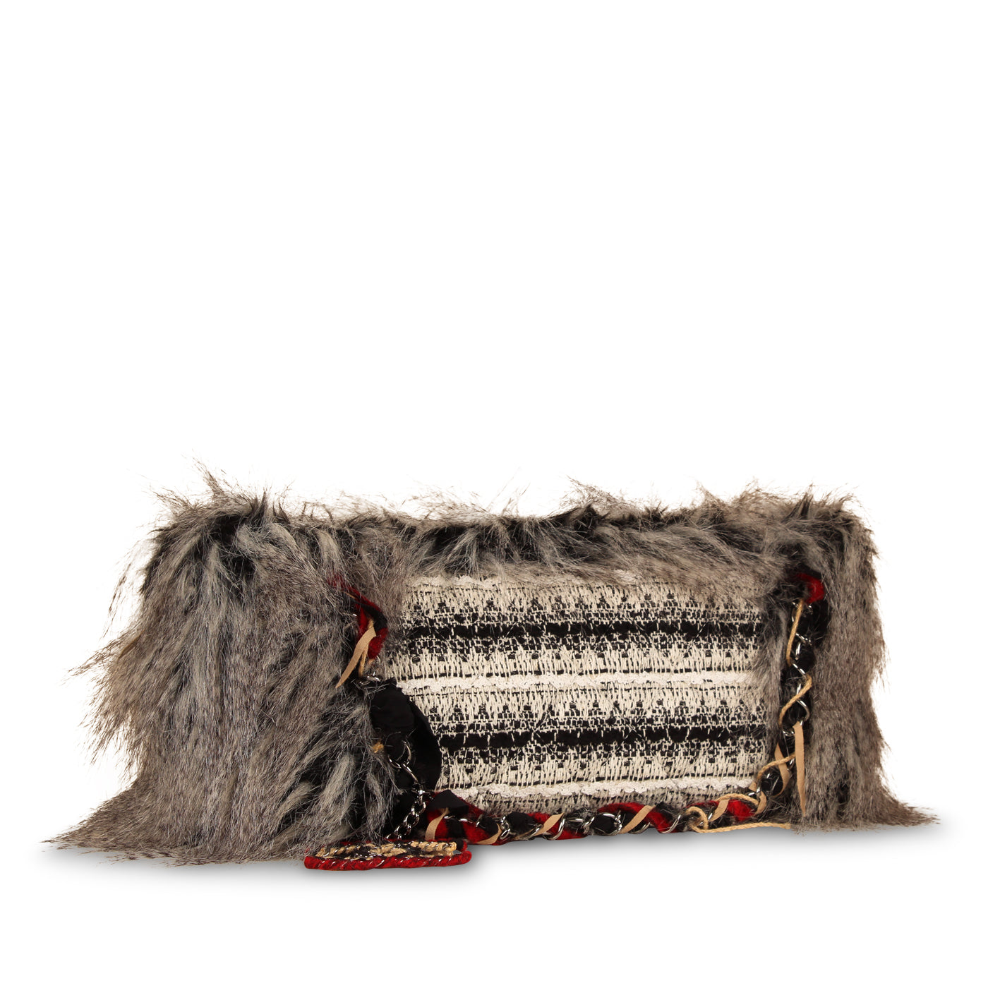 Intuit Tweed Fantasy Fur Tote