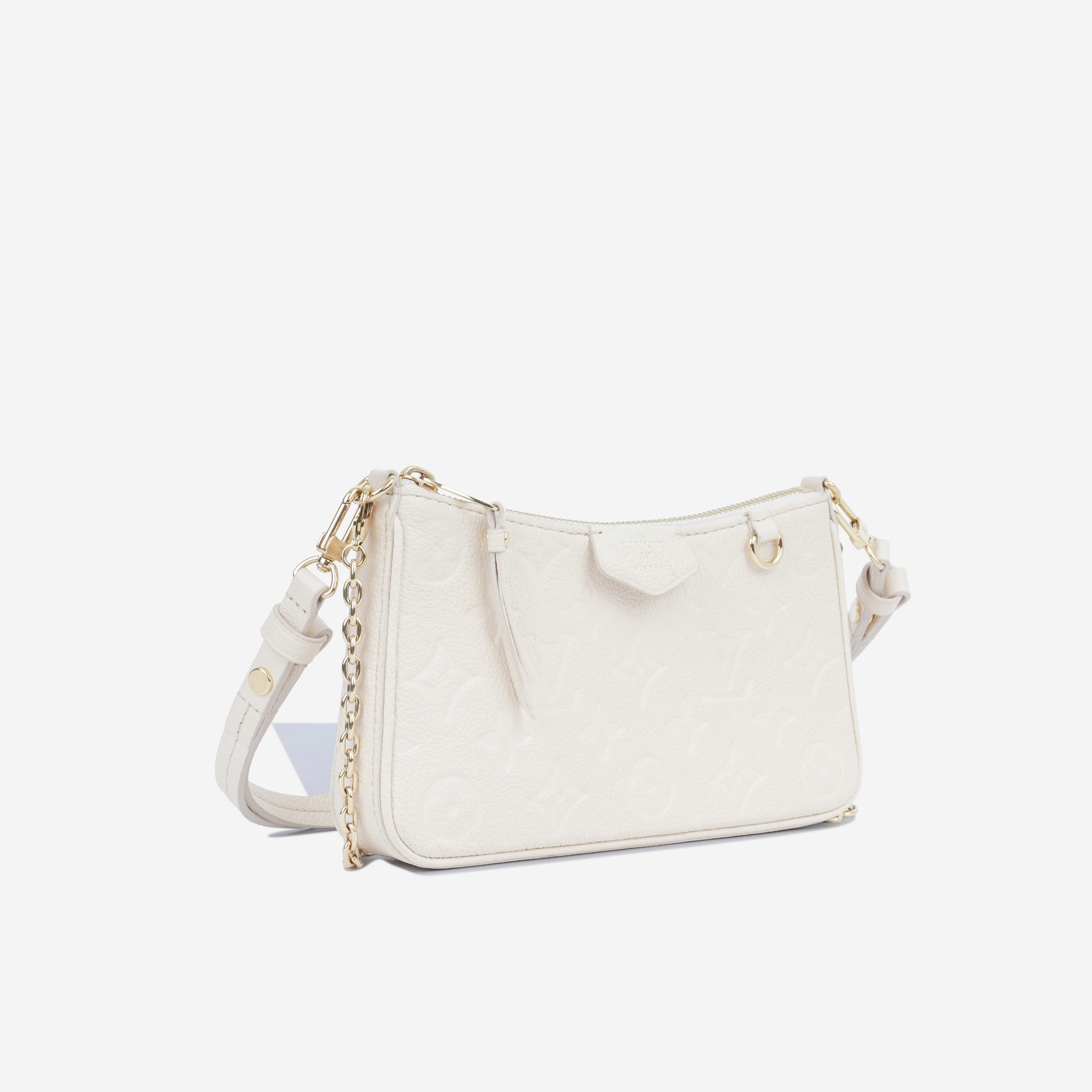 Louis+Vuitton+Easy+Pouch+on+Strap+Shoulder+Bag+Creme+Monogram+Empreinte+Leather  for sale online