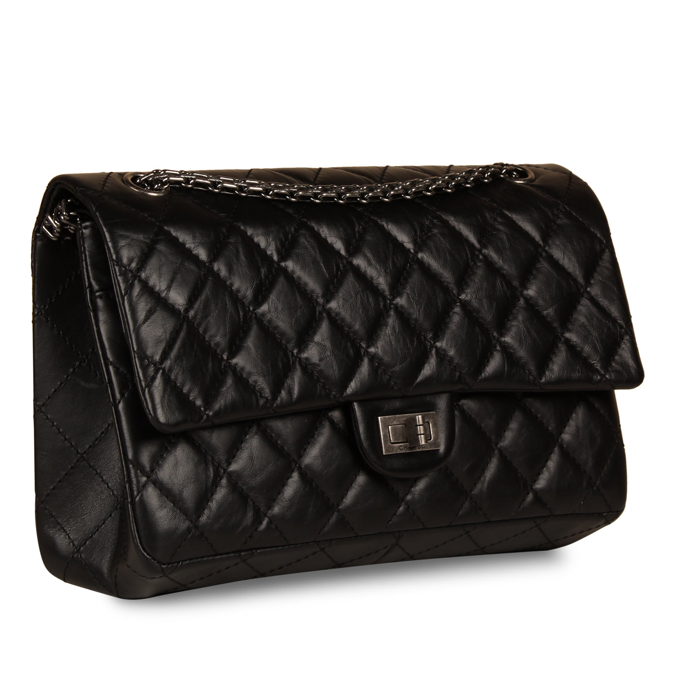 Chanel - 2.55 Re-issue Flap Bag - 226 - Ruthenium Hardware - Black