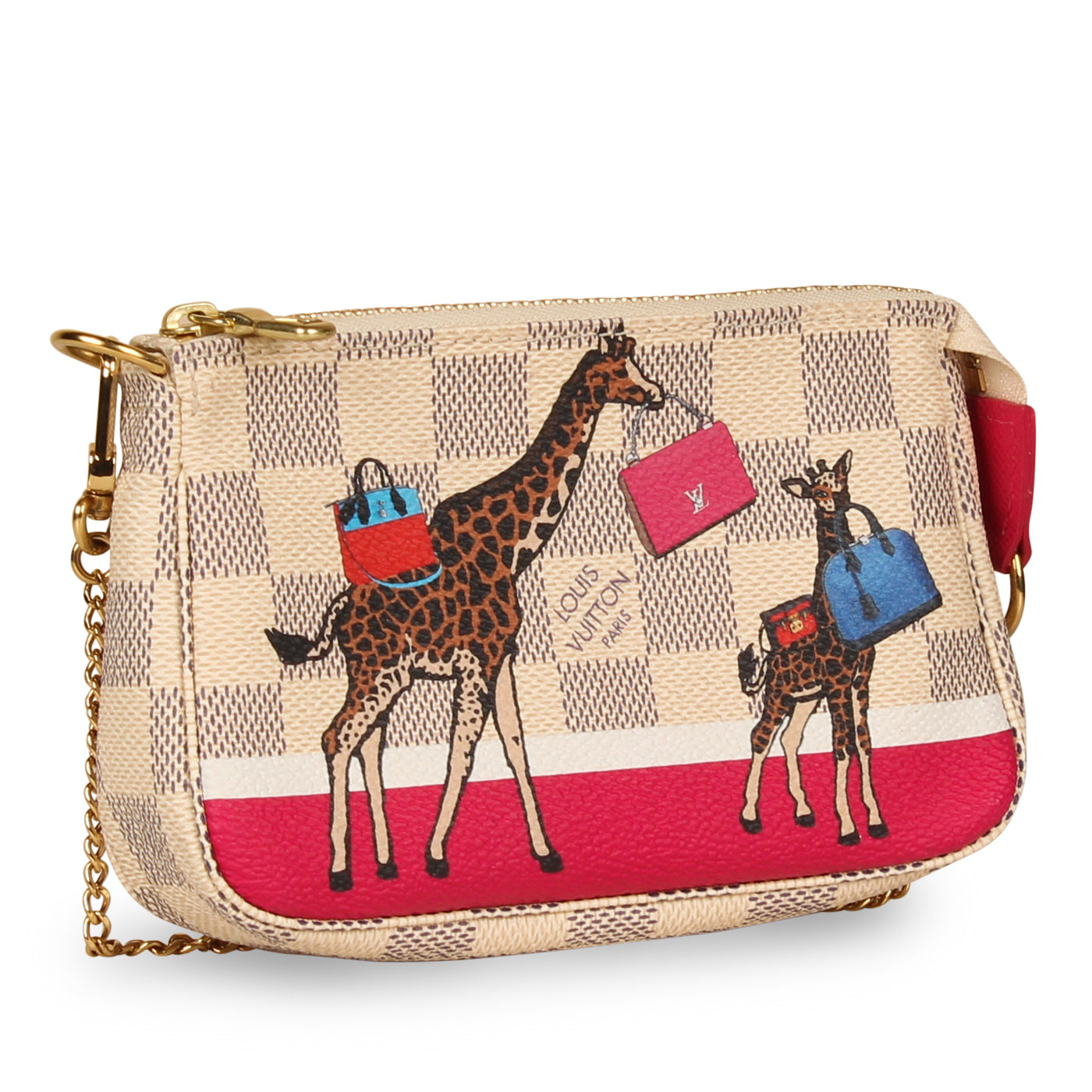 Louis Vuitton Damier Azur Giraffe Xmas Mini Accessories Pochette