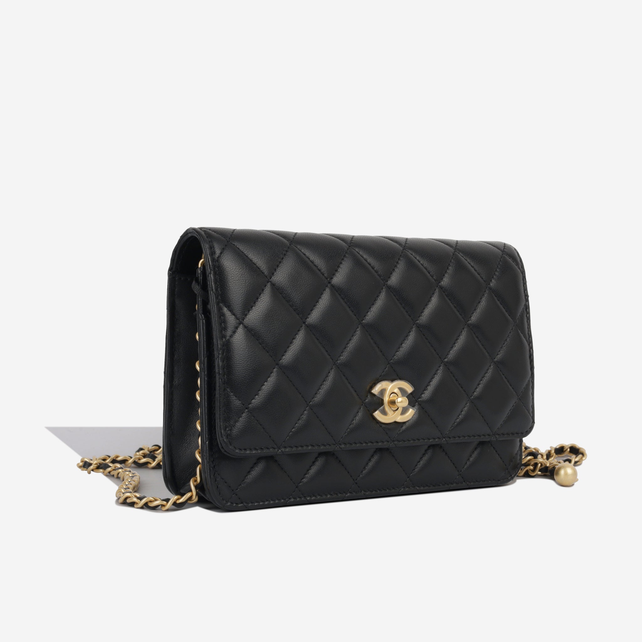 Chanel - Pearl Crush Wallet On Chain - Black Lambskin - CGHW - Brand New