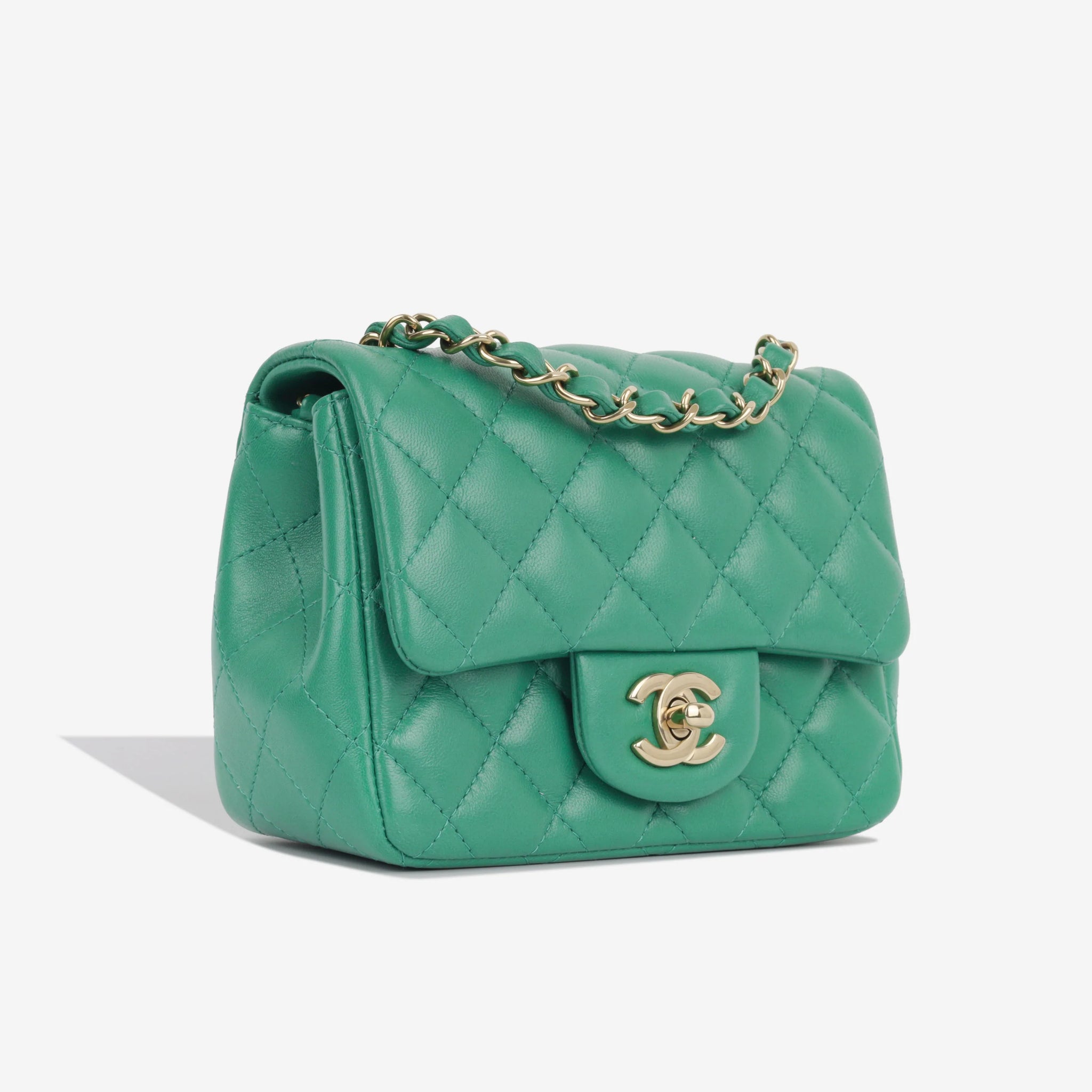 Chanel mini flap bag green online