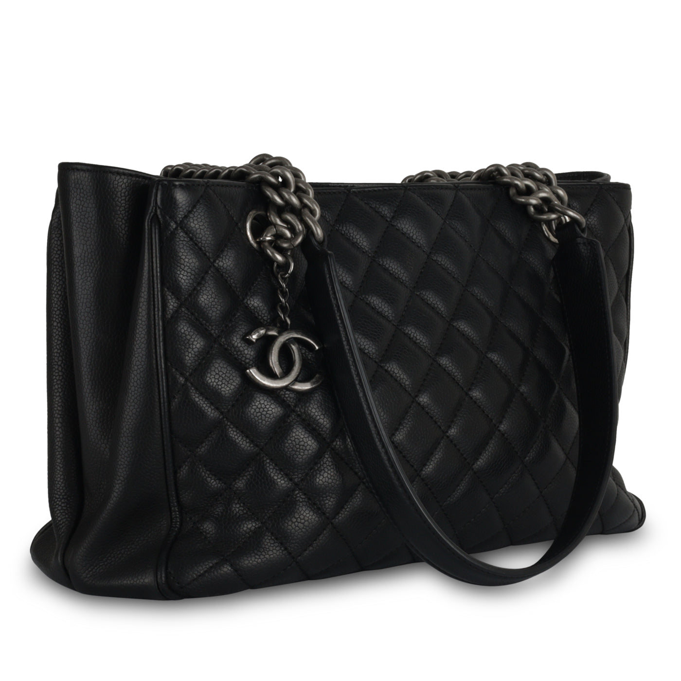 Quilted Shopper Tote - Black Caviar