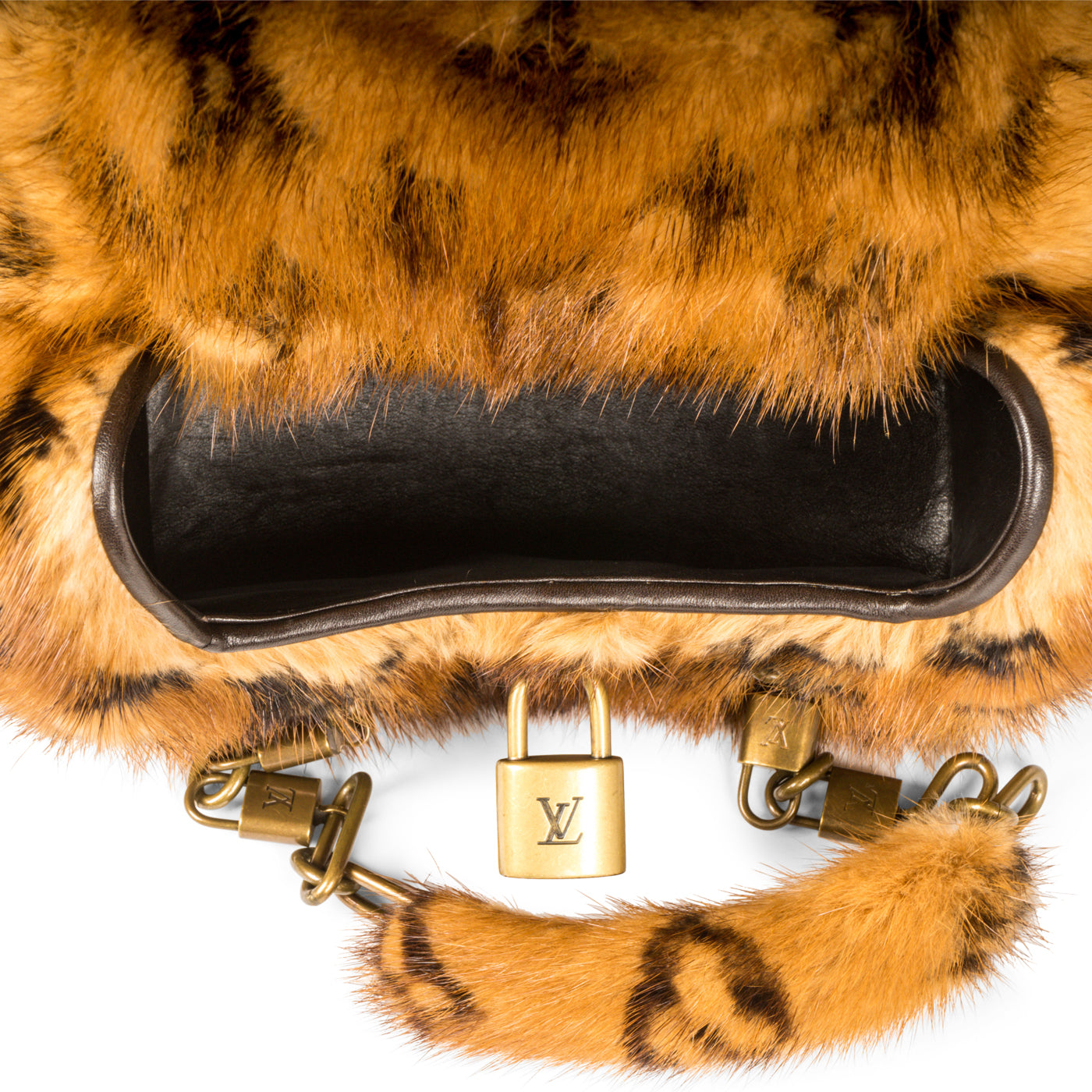 LOUIS VUITTON Mink Bag Mini HL Monogram Vison fur Les Extraordinaires LV  handbag