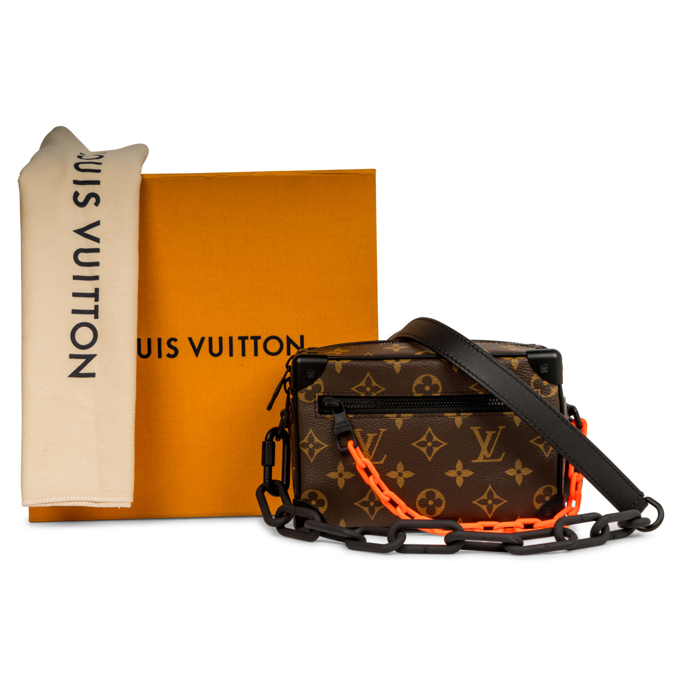 Louis Vuitton Virgil Abloh Orange Monogram Empreinte Soft Trunk