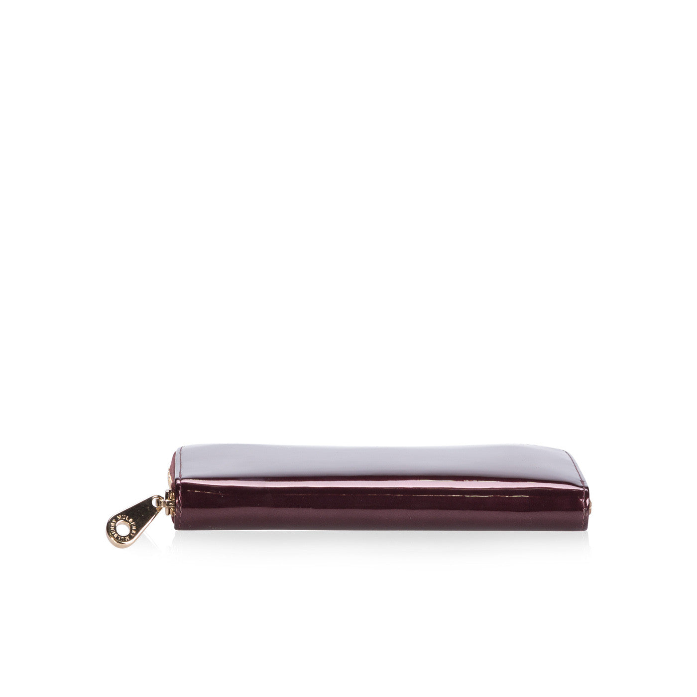 Metallic Oxblood Zip-Around Wallet