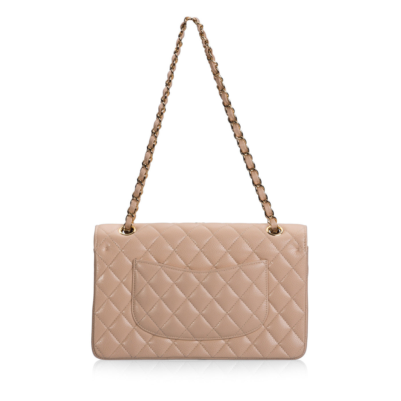 Beige Caviar Classic Flap Bag