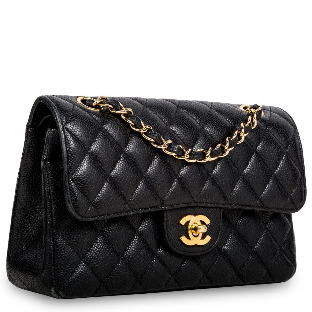 Chanel Pink Caviar Medium Classic Double Flap Bag Light Gold Hardware   Madison Avenue Couture