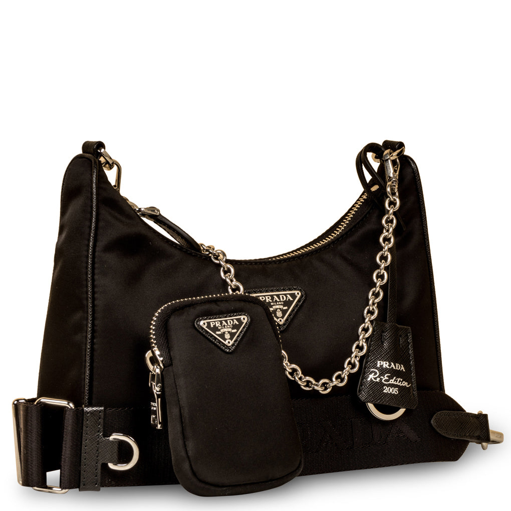 PRADA Re-Edition 2005 Nylon Shoulder Bag Black