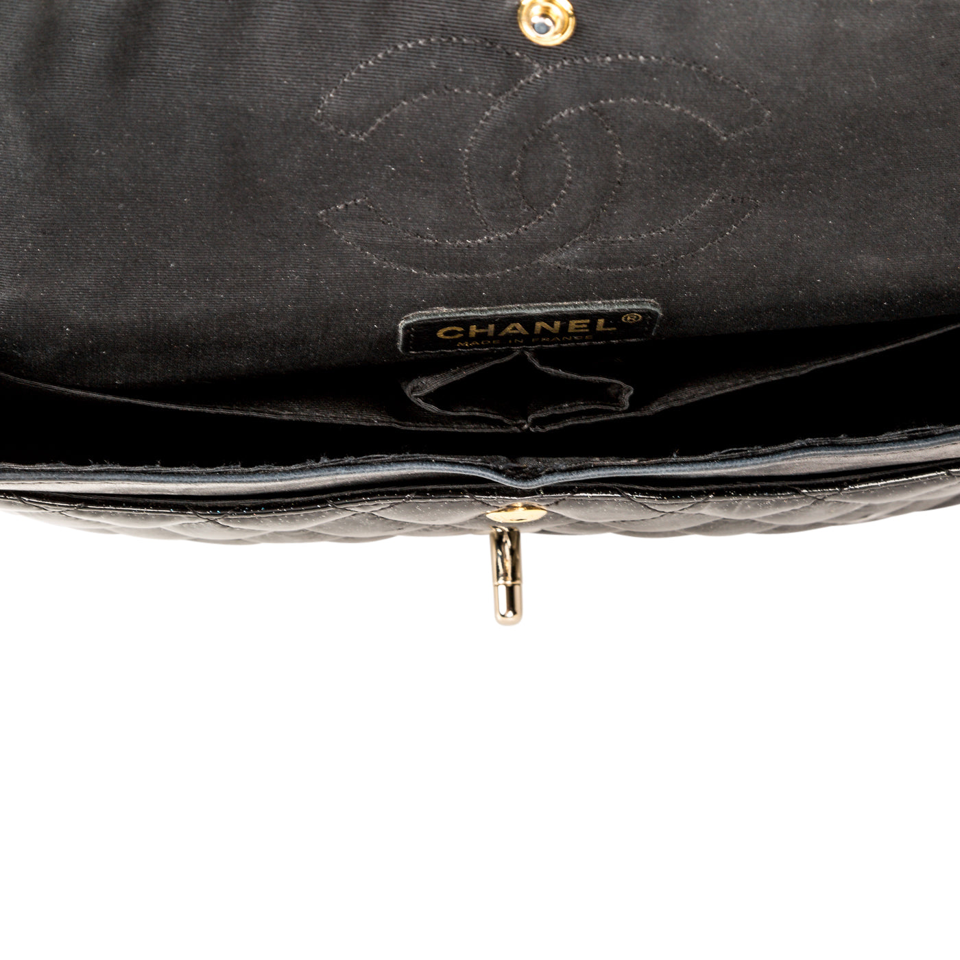 Classic Flap Bag - Medium - Patent Black Glitter