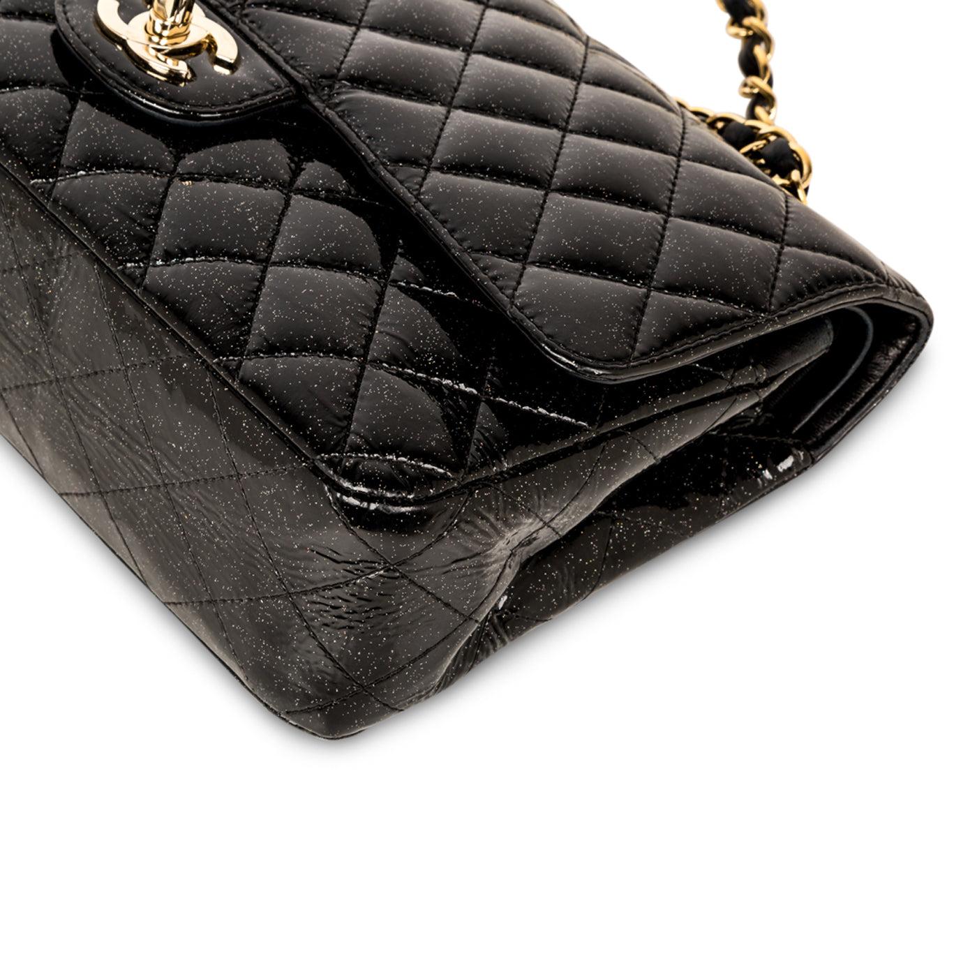 Classic Flap Bag - Medium - Patent Black Glitter